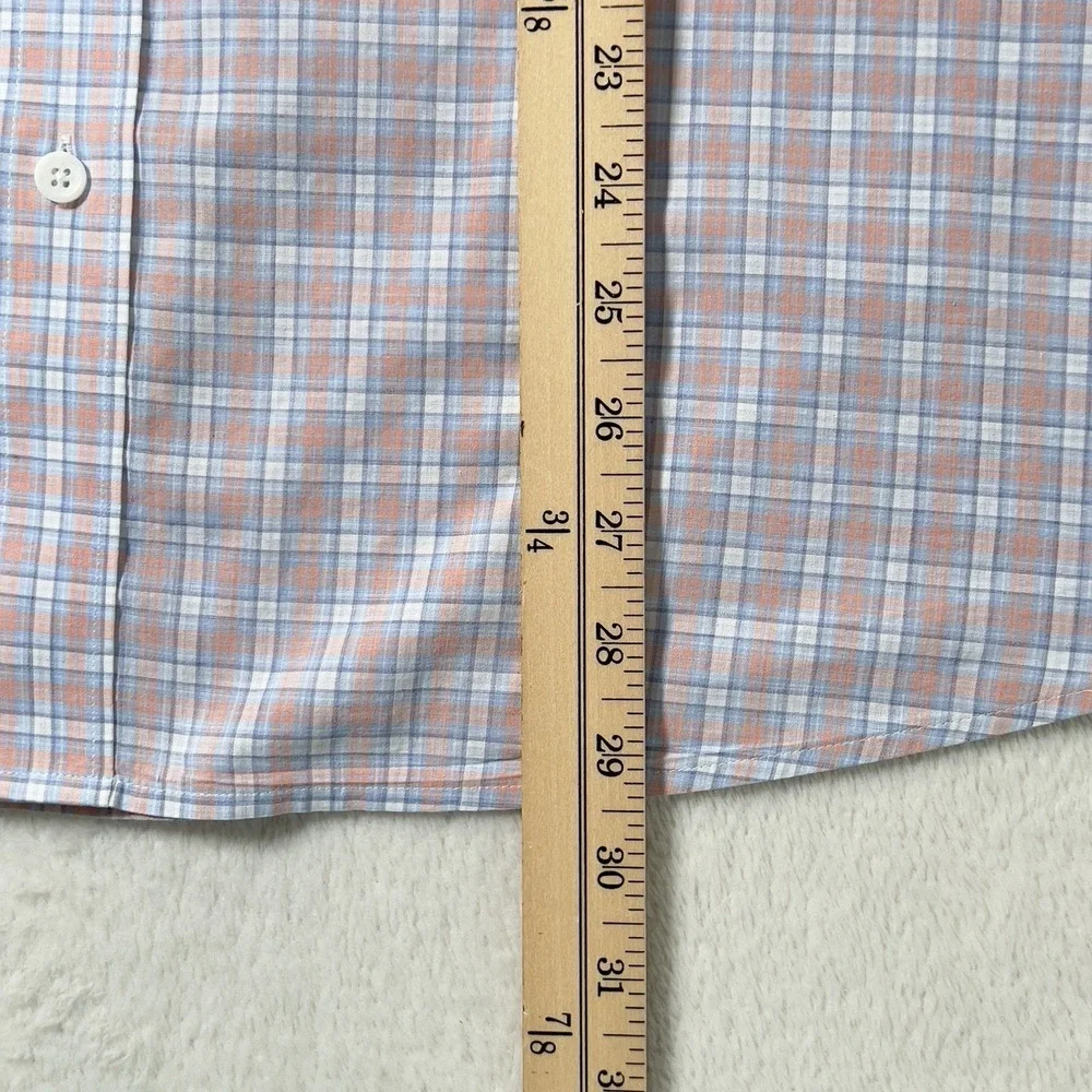 Faherty Button‎ Down Shirt Mens Sz XL Pink Plaid Long Sleeve